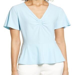 Halogen Blue Peplum Blouse Size S‎